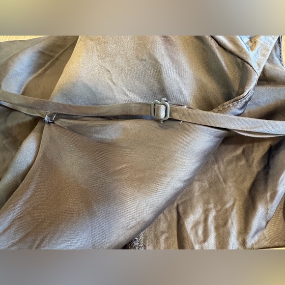 Aritzia Wilfred Dress Davina Ruched Side Cowl Neck Silky Cupro Gray Blue Sexy XS - Picture 6 of 11